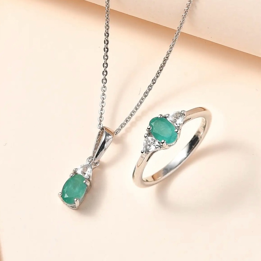 Premium Grandidierite Ring and Necklace Set
